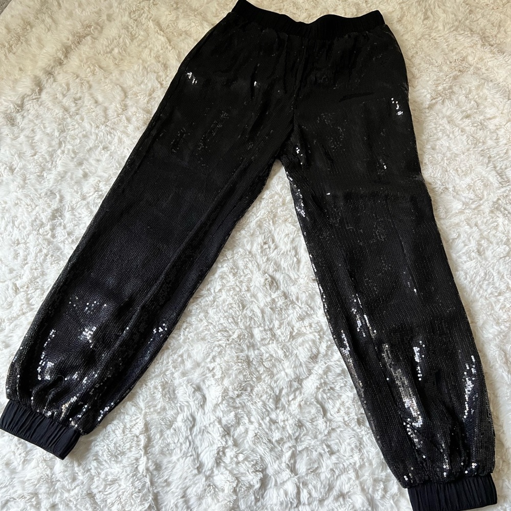 Black Sequin Joggers